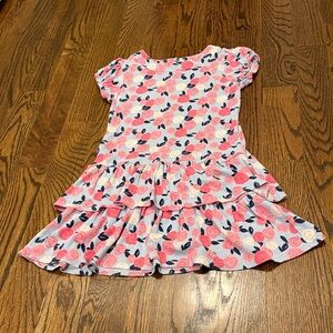 Gymboree Pink Rose Print Tiered Short-Sleeve Dress